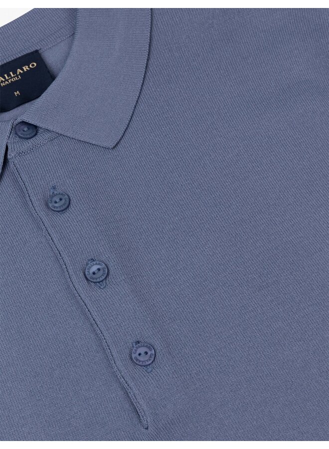 Cavallaro Mileno polo lange mouw grey blue