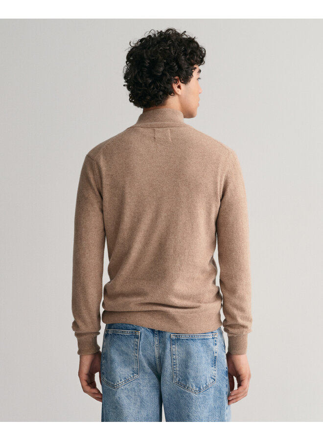 Gant pullover met rits lamswol beige melange