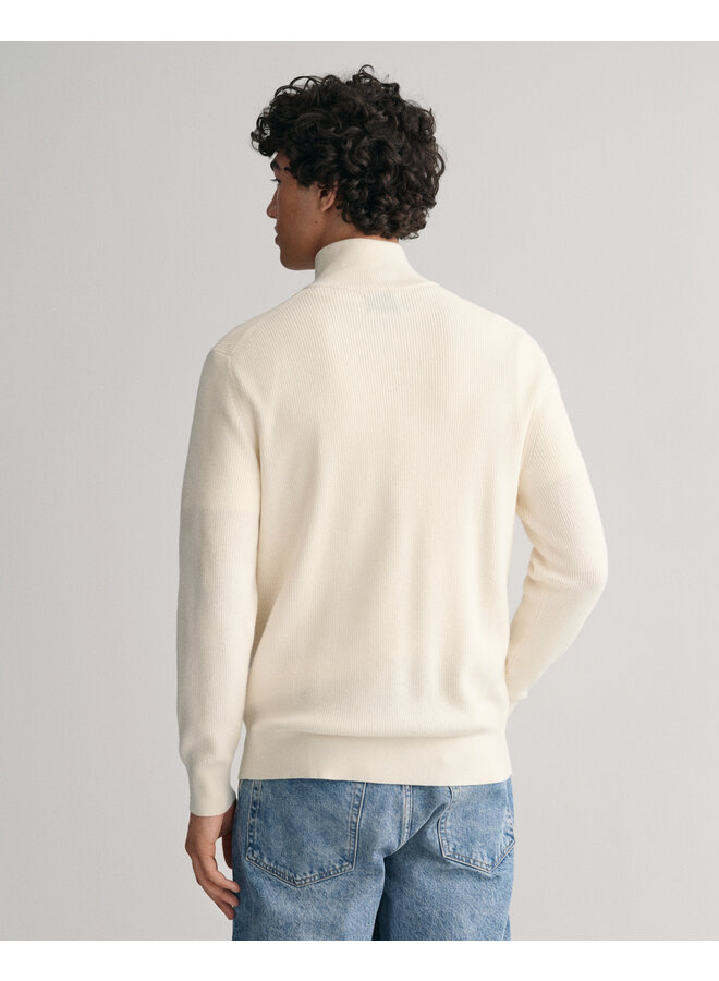 Gant pullover met rits katoen off white