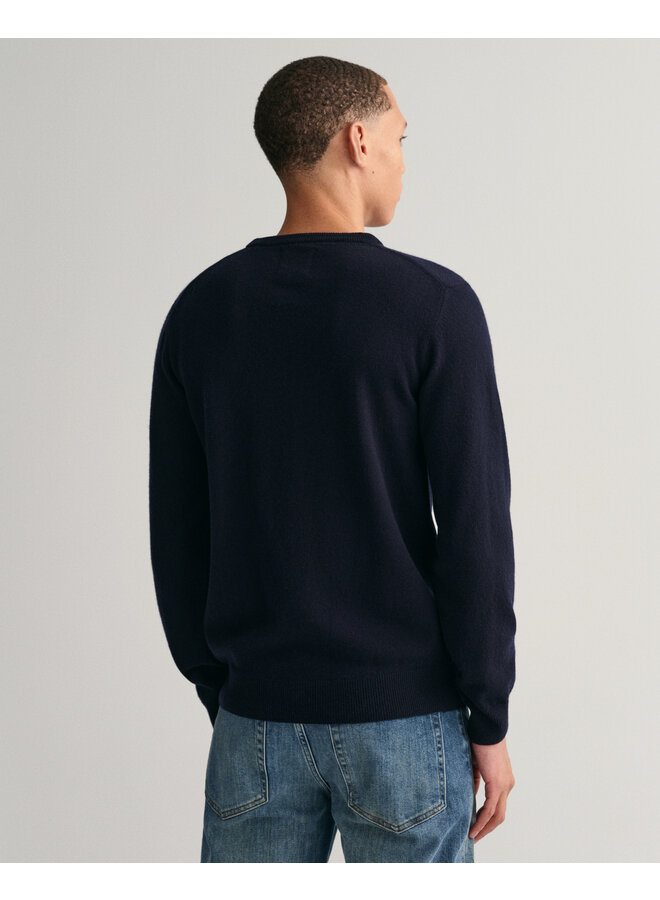 Gant pullover ronde hals lamswol navy