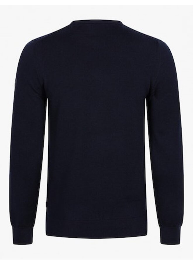 Cavallaro pullover met ronde hals merino wol navy