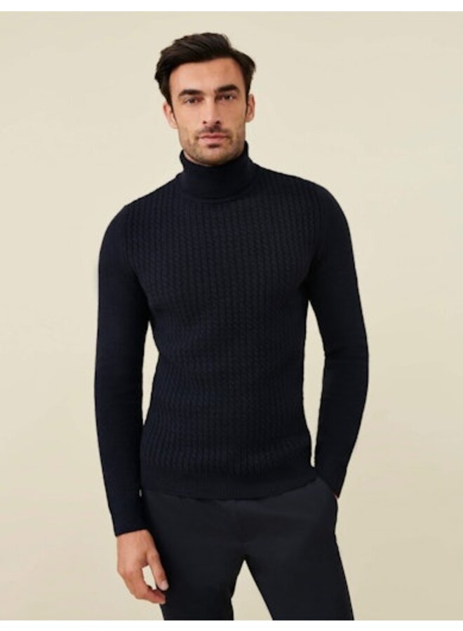 Cavallaro pullover met col navy