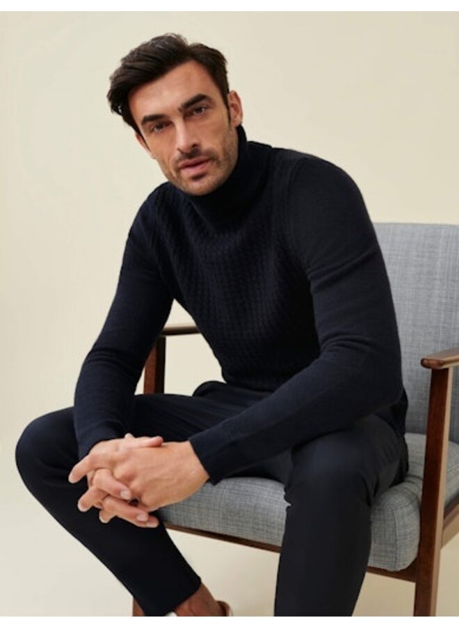 Cavallaro pullover met col navy