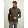 State of Art pullover met col kabel groen