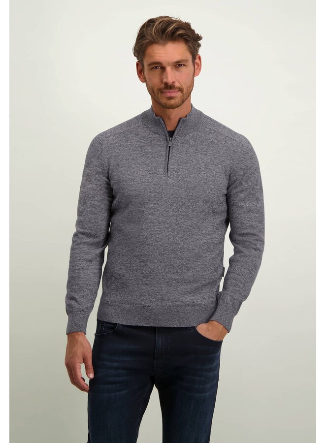 Pullover met rits mouline lila