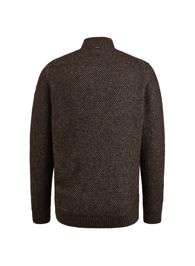 Vanguard pullover met rits wol bruin