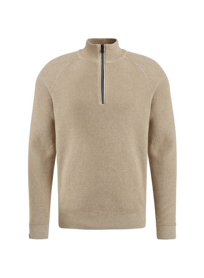 Vanguard pullover met rits katoen beige