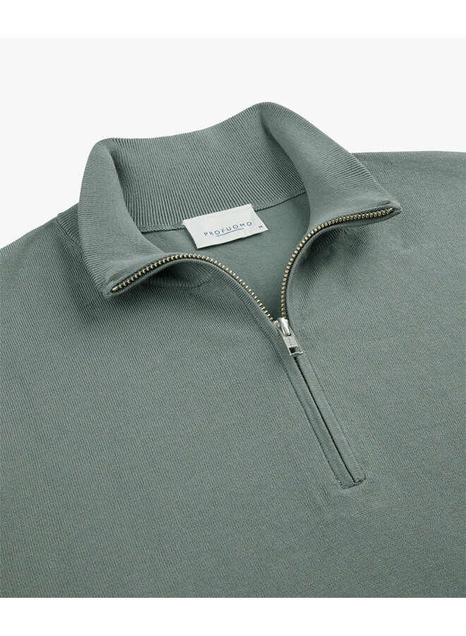 Profuomo pullover met rits groen