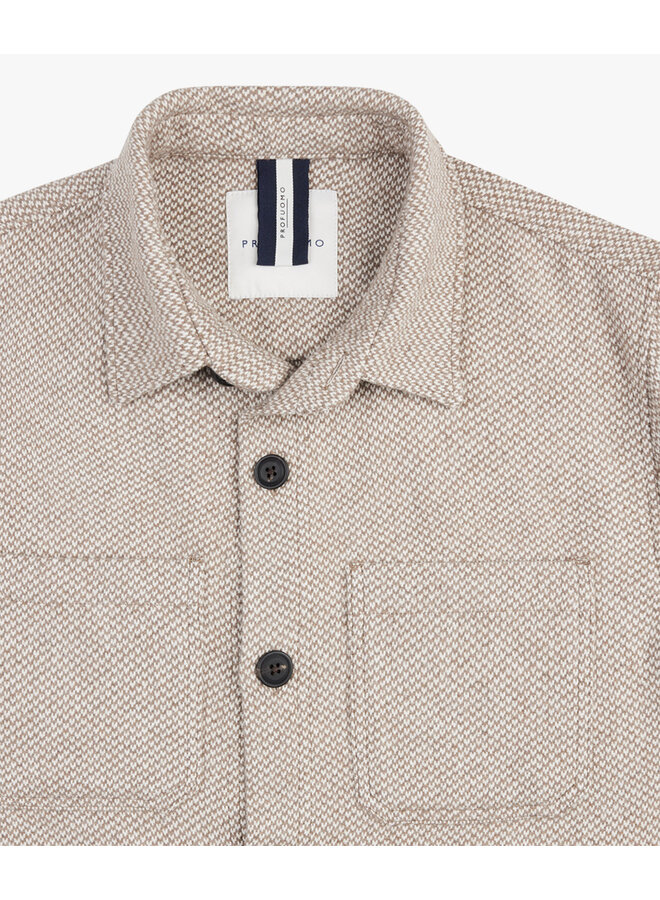 Profuomo overshirt faux uni beige