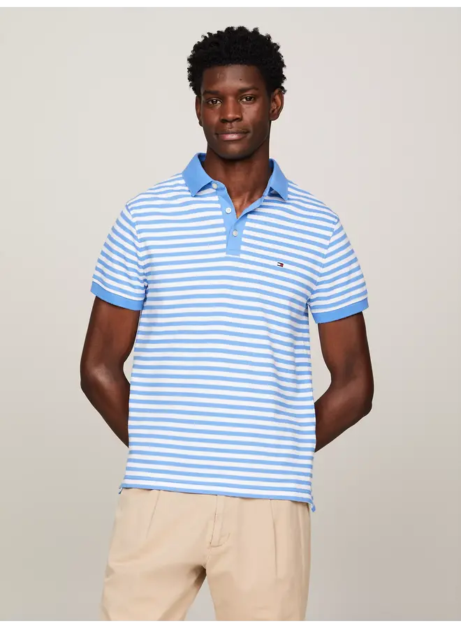 Tommy Hilfiger 1985 slimfit polo streep blue