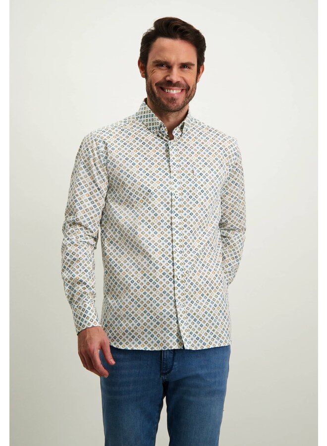 State of Art overhemd button down print groen