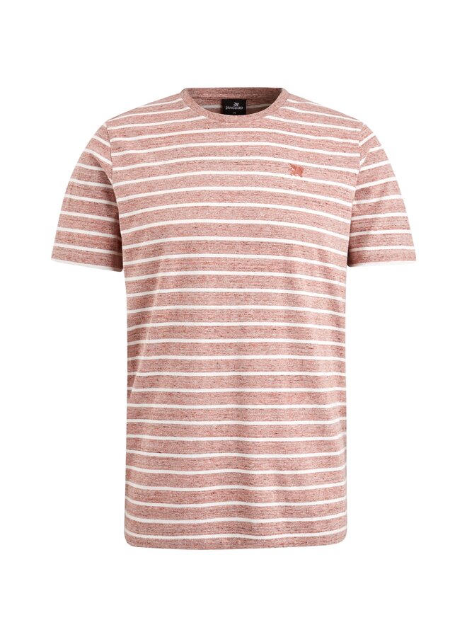 Vanguard t-shirt ronde hals streep roze