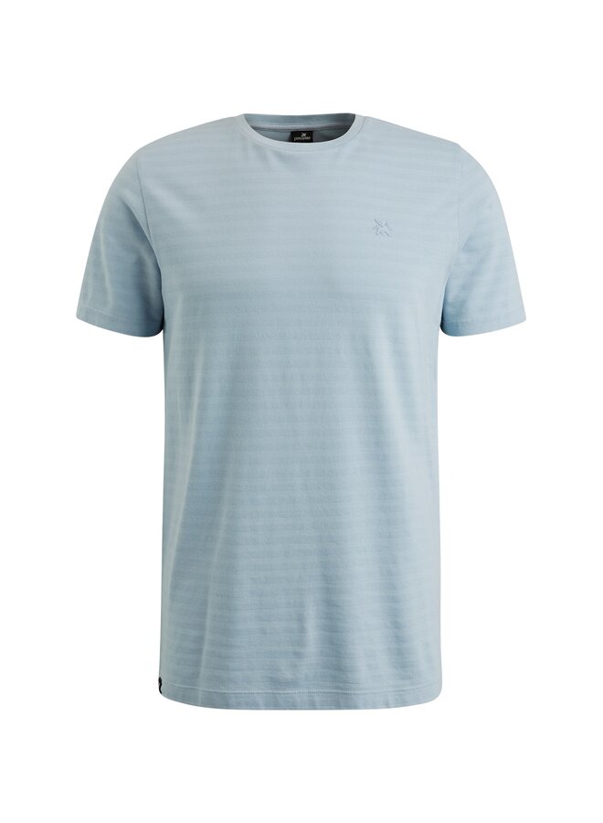 Vanguard T-shirt korte mouw ingeweven streep licht blauw