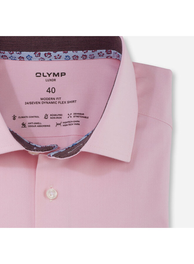 Olymp overhemd 24/seven dynamic flex shirt roze