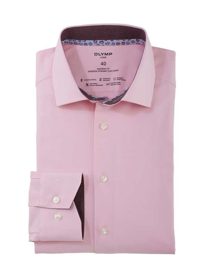 Olymp overhemd 24/seven dynamic flex shirt roze