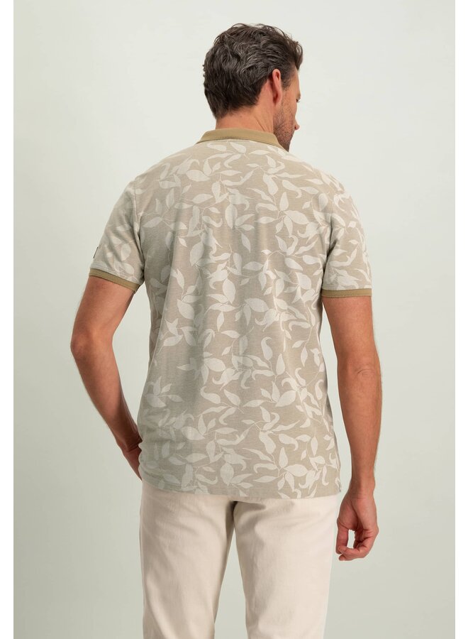 State of Art polo korte mouw print beige