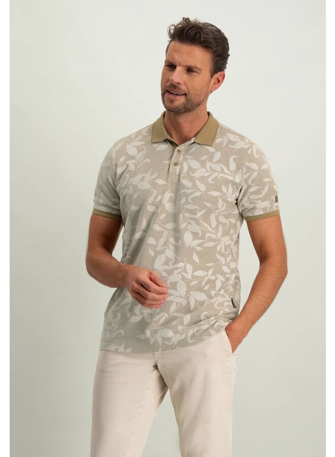 State of Art polo korte mouw print beige