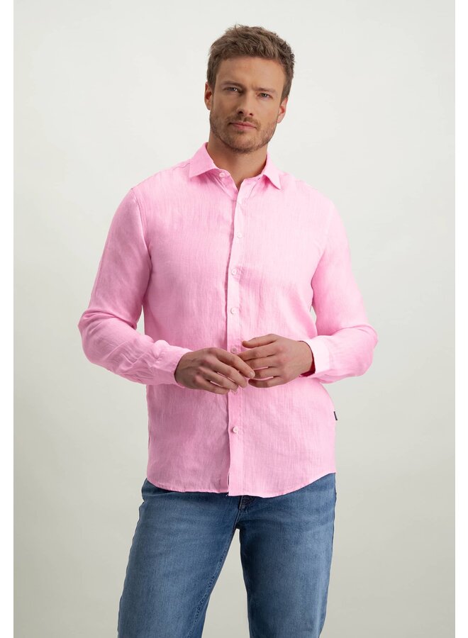 State of Art linnen overhemd lange mouw roze