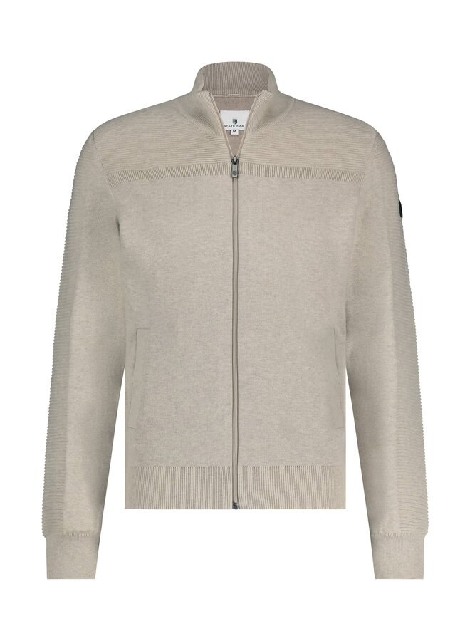 State of Art vest met steekzakken en rits beige