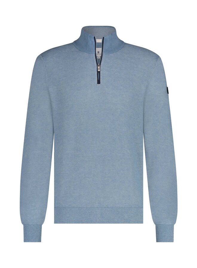 State of Art pullover met rits blichtblauw