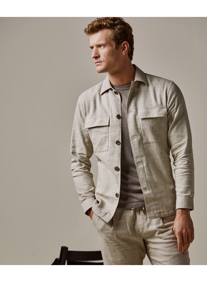 Profuomo overshirt linnen beige