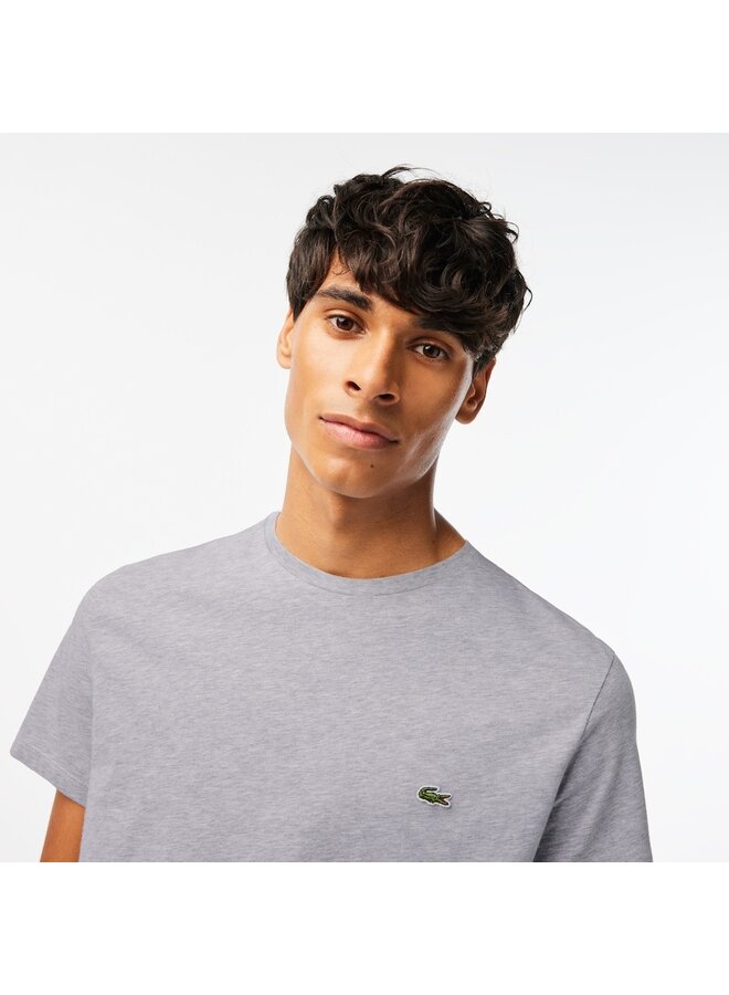 Lacoste t-shirt ronde hals pimakatoen licht grijs