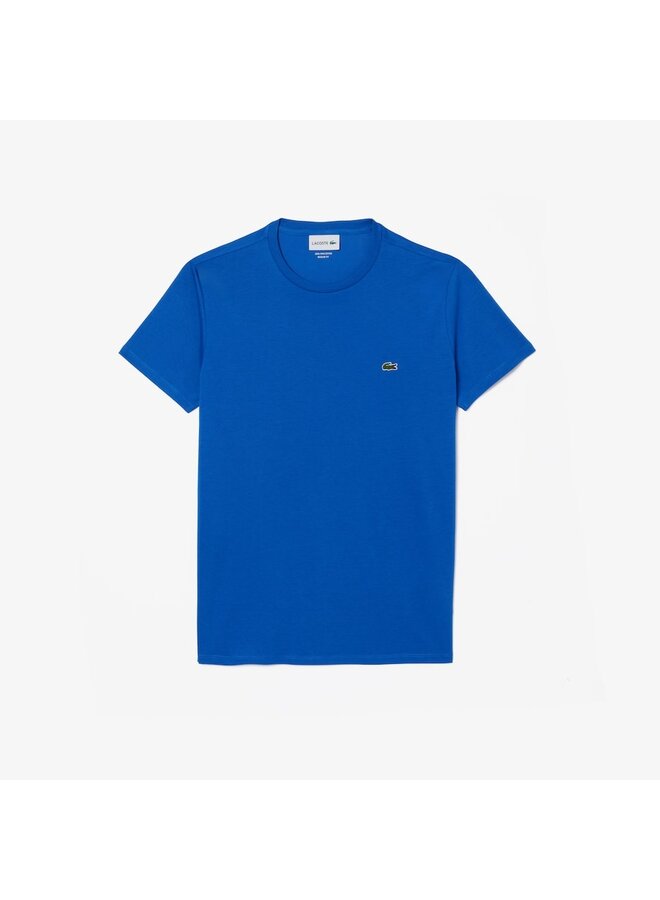 Lacoste t-shirt Pima cotton kobalt blauw