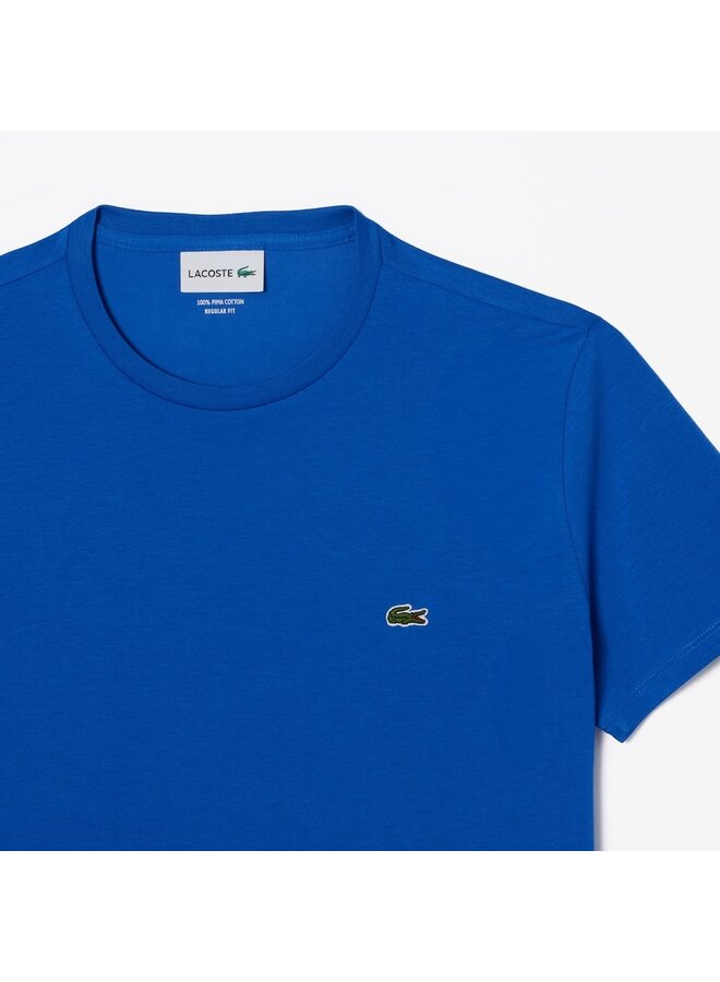 Lacoste t-shirt ronde hals pimakatoen kobalt