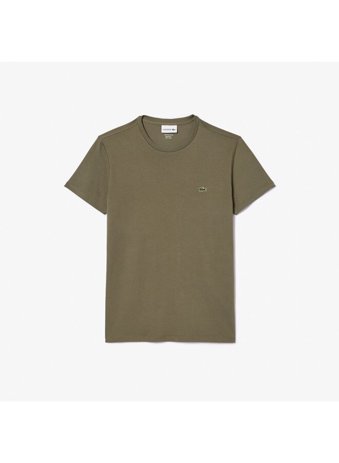 Lacoste t-shirt ronde hals pimakatoen khaki