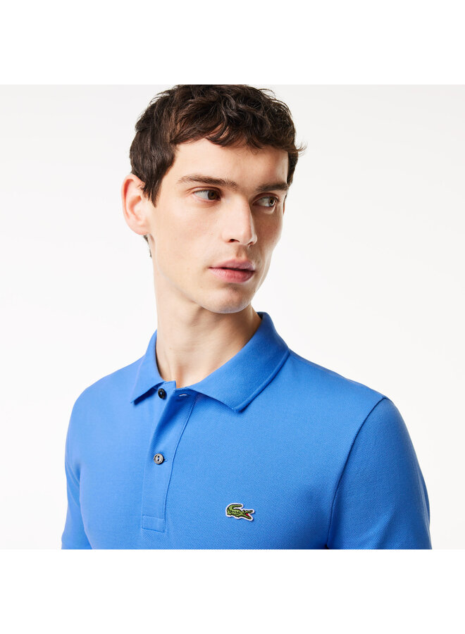 Lacoste polo korte mouw slimfit pique kobalt