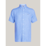 Tommy Hilfiger overhemd korte mouw linnen licht blauw