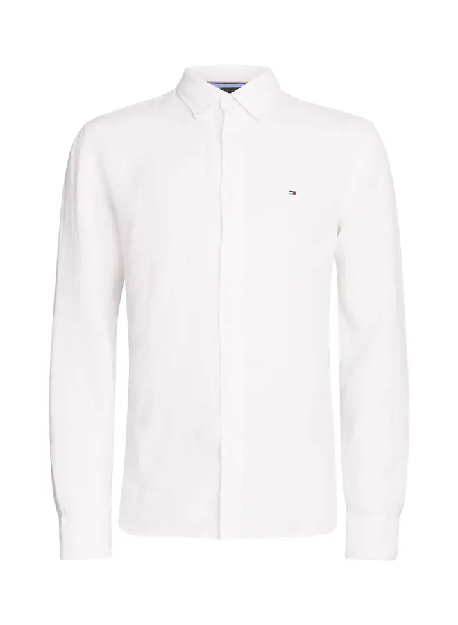 Tommy Hilfiger linnen overhemd lange mouw wit