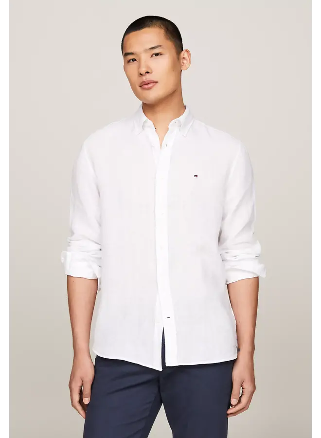 Tommy Hilfiger linnen overhemd lange mouw wit