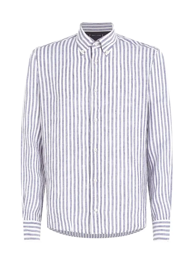 Tommy Hilfiger linnen shirt streep blauw