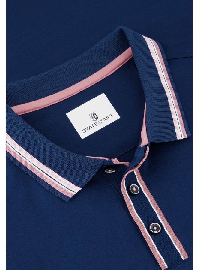 State of Art polo korte mouw blauw