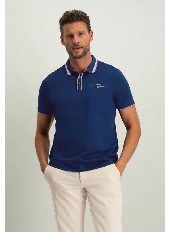 State of Art polo korte mouw blauw