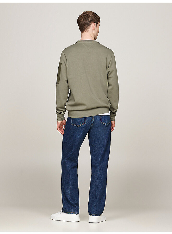 Tommy sweatshirt met ritszak groen