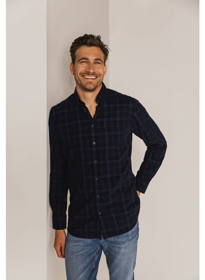 State of Art shirt met ruit in structuur