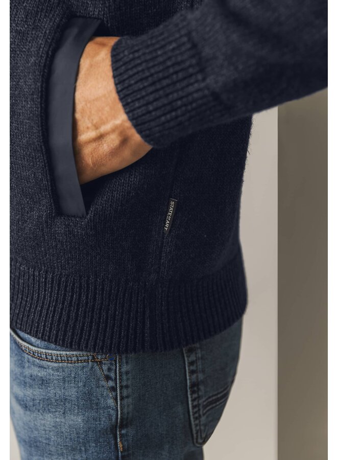 State of Art vest met rits blauw