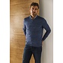 State of Art vhals pullover mouline blauw