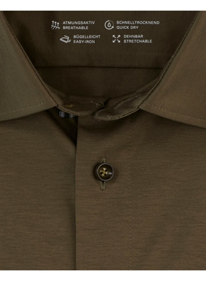 Olymp overhemd 24/seven flex jersey modernfit groen