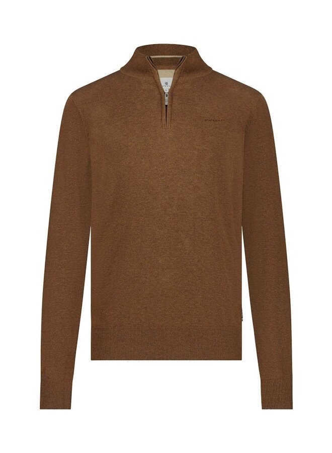 State of Art half zip pullover cognac