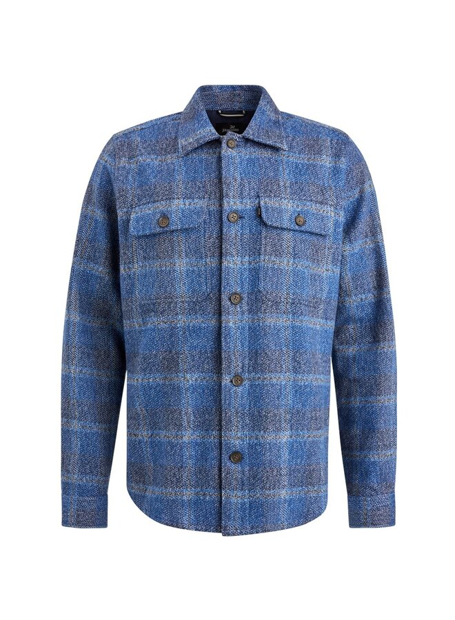 Vanguard overshirt ruit kobalt blauw