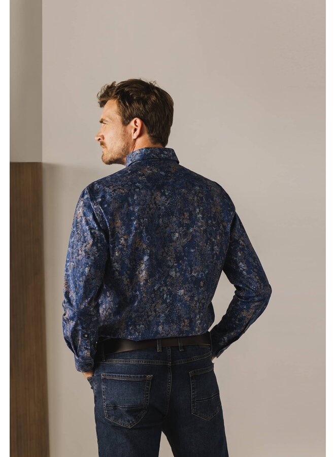 State of Art shirt lange mouw fancy print blauw