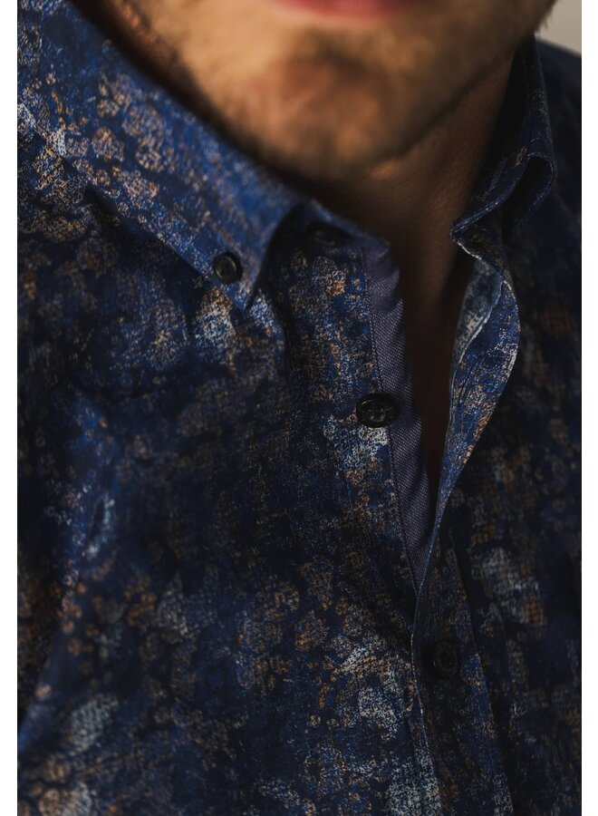 State of Art shirt lange mouw fancy print blauw