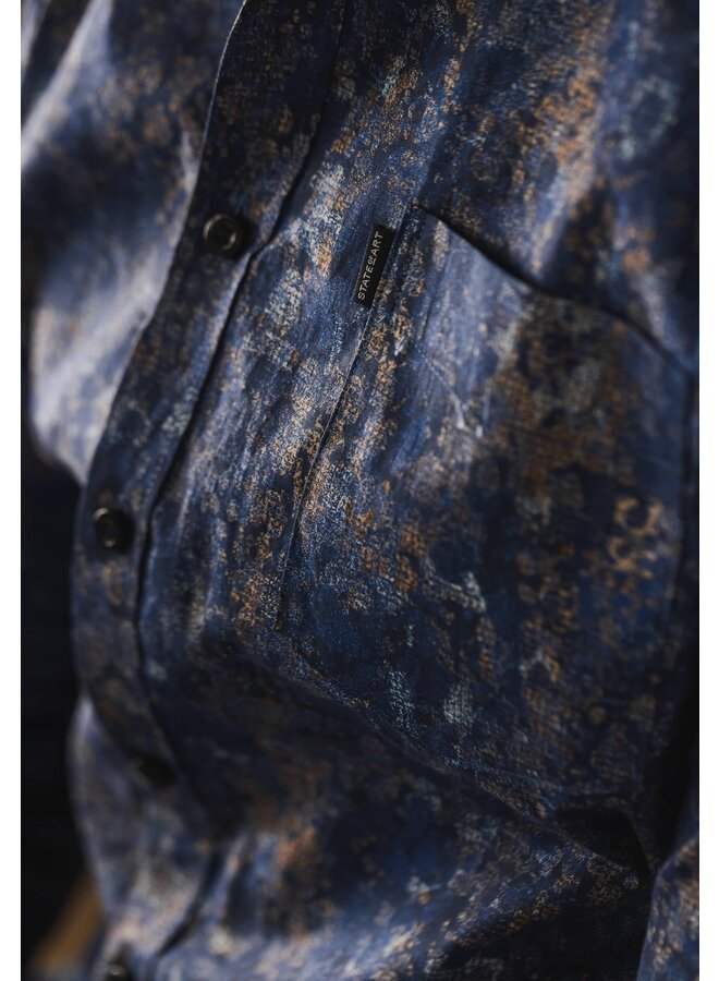 State of Art shirt lange mouw fancy print blauw