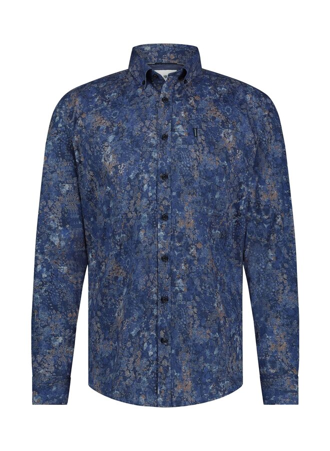 State of Art shirt lange mouw fancy print blauw