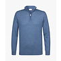 Profuomo half zip pullover merino wol blue