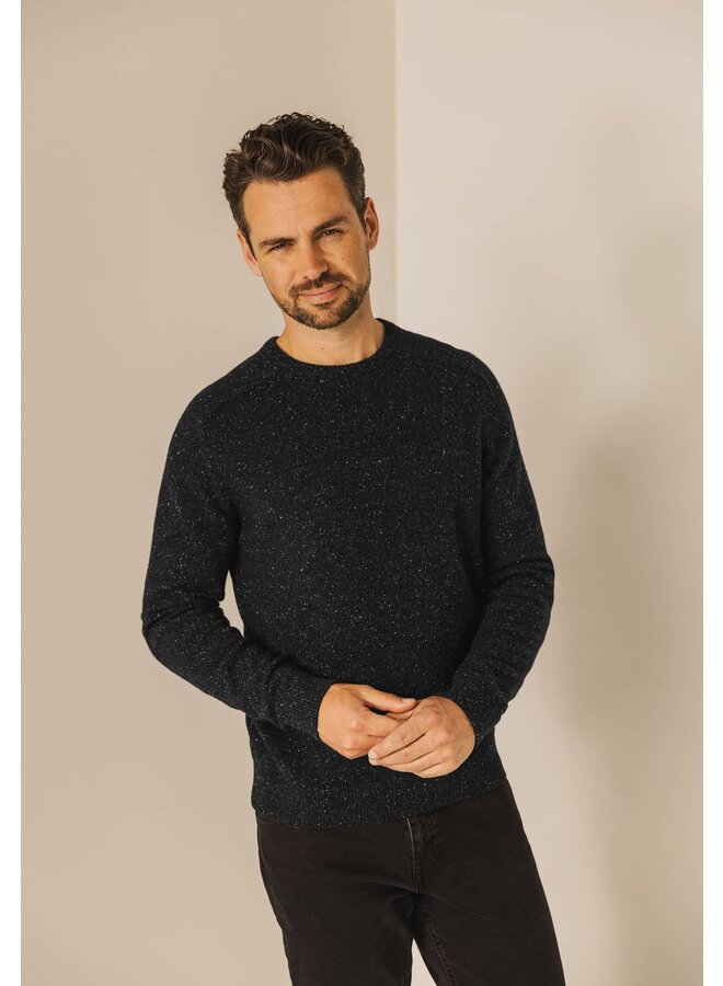 State of Art tweed pullover ronde hals grijs