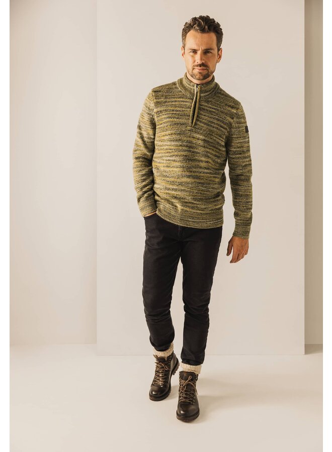 State of Art half zip pullover okergeel